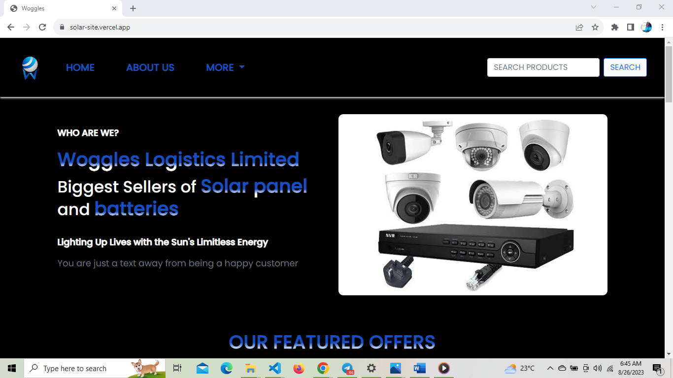 landing page